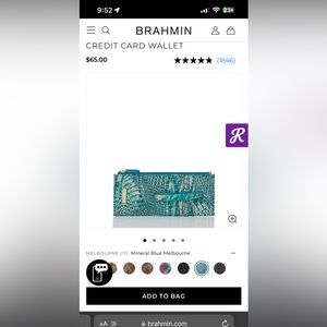 NWT BRAHMIN CREDIT CARD WALLET